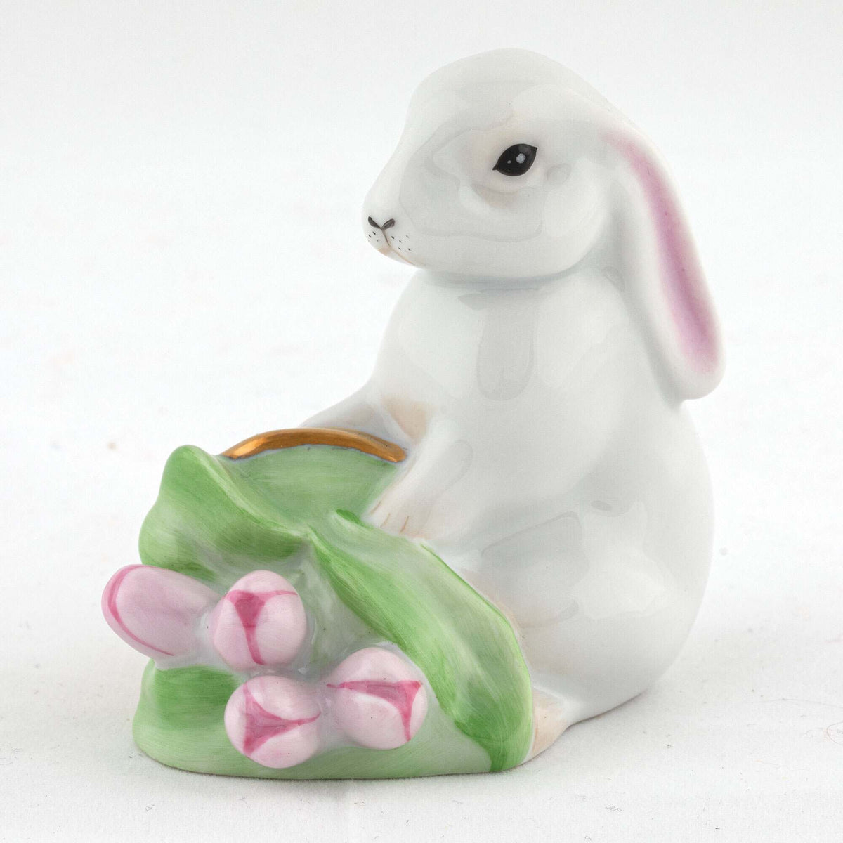 Herend Flowerpot Bunny Figurine – Butterscotch, alternate view