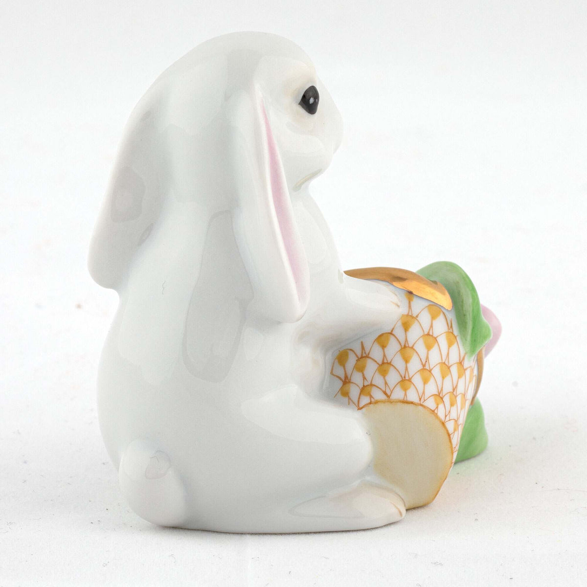 Herend Flowerpot Bunny Figurine – Butterscotch, alternate view