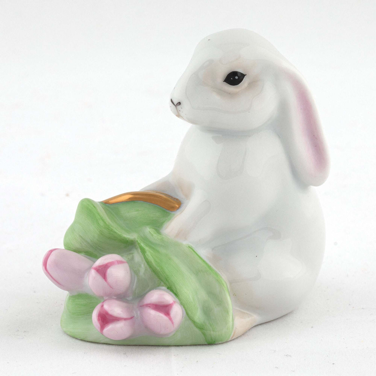 Herend Flowerpot Bunny Figurine – Chocolate, alternate view