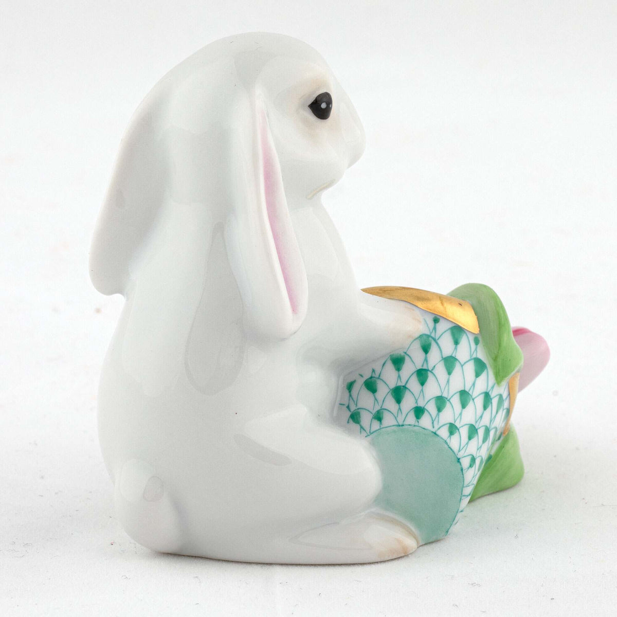 Herend Flowerpot Bunny Figurine – Green, alternate view