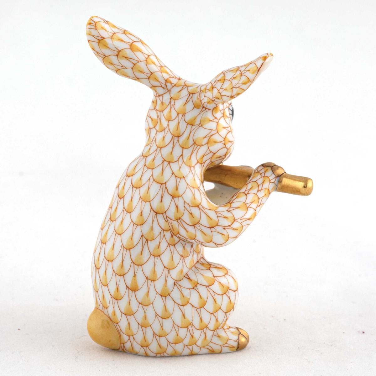 Herend Flute Bunny Figurine – Butterscotch, alternate view