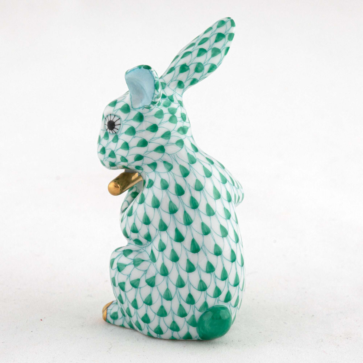 Herend Flute Bunny Figurine – Green, alternate view