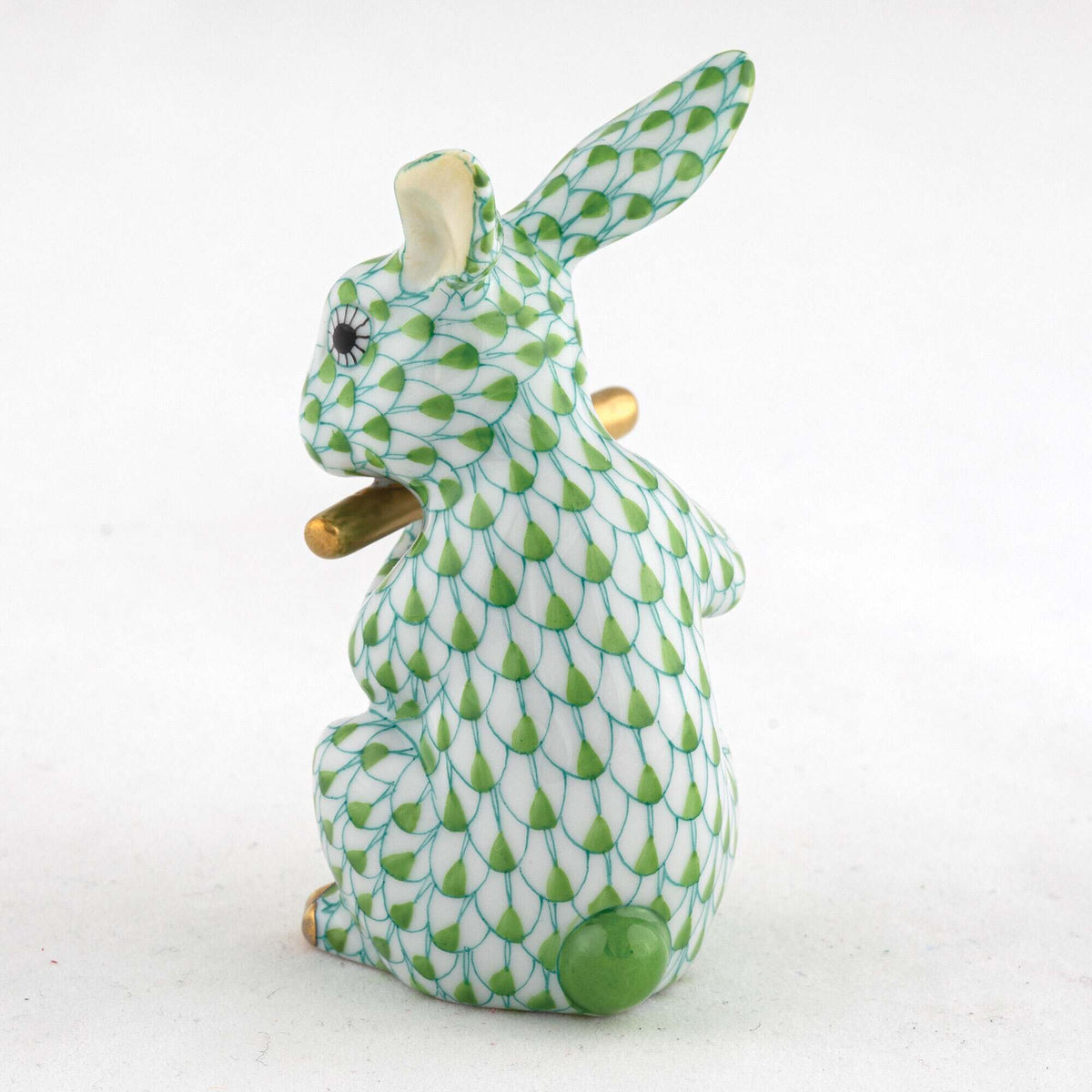Herend Flute Bunny Figurine – Key Lime, alternate view