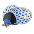Sapphire fishnet Flying Ladybug Figurine figurine, hand-painted Herend porcelain with 24k gold accents