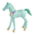 Herend Foal with Flowers Figurine porcelain figurine painted in the Green fishnet pattern