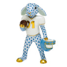 Football Bunny Figurine in hand-painted Blue porcelain by Herend of Hungary