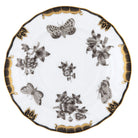 Herend Fortuna Black Bread and Butter Plate in Black - Hand-painted Hungarian porcelain by Herend. Paris Tableware.