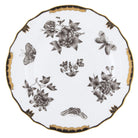 Herend Fortuna Black Dinner Plate in Black - Hand-painted Hungarian porcelain by Herend. Paris Tableware.