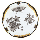 Hand-painted Herend Fortuna Black Tea Saucer in fine porcelain, 6in D, on a white background