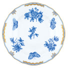 Hand-painted Herend Fortuna Blue Dessert Plate in fine porcelain, 8.25in D, on a white background