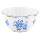 Hand-painted Herend Fortuna Blue Round Bowl in fine porcelain, (3.5 PT) 7.5in D, on a white background