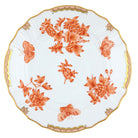 Hand-painted Herend Fortuna Rust Dinner Plate in fine porcelain, 10.5in D, on a white background