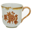 Hand-painted Herend Fortuna Rust Mug in fine porcelain, (10 OZ) 3.5in H, on a white background