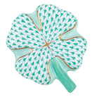 Hand-painted Herend Four Leaf Clover Paperweight in fine porcelain, 3.5in L X 2.75in W, on a white background