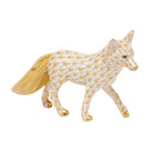 Herend Fox Figurine porcelain figurine painted in the Butterscotch fishnet pattern