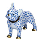 Frenchie Figurine in hand-painted Blue porcelain by Herend of Hungary