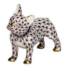 Chocolate fishnet Frenchie Figurine figurine, hand-painted Herend porcelain with 24k gold accents