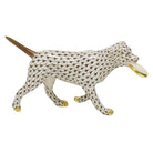 Herend Frisbee Dog Figurine porcelain figurine painted in the Chocolate fishnet pattern