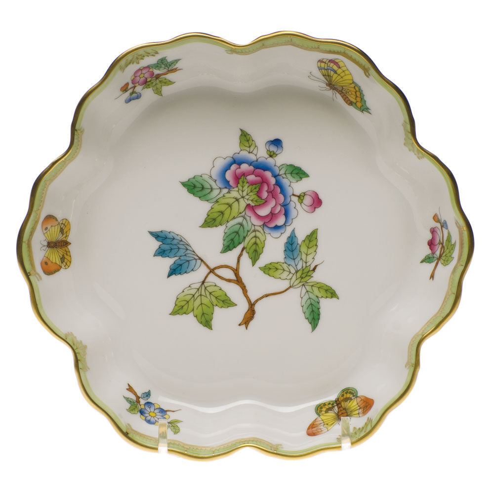 Hand-painted Herend Fruit Bowl in fine porcelain, 6.25in D, on a white background