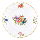 Hand-painted Herend Fruits and Flowers Bread and Butter Plate in fine porcelain, 6in D,, Motif 1, on a white background