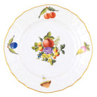 Hand-painted Herend Fruits and Flowers Bread and Butter Plate in fine porcelain, 6in D,, Motif 11, on a white background