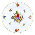 Hand-painted Herend Fruits and Flowers Dessert Plate in fine porcelain, 8.25in D,, Motif 11, on a white background