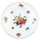 Hand-painted Herend Fruits and Flowers Dessert Plate in fine porcelain, 8.25in D,, Motif 3, on a white background