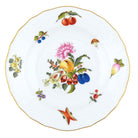Hand-painted Herend Fruits and Flowers Dessert Plate in fine porcelain, 8.25in D,, Motif 5, on a white background