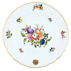Hand-painted Herend Fruits and Flowers Dinner Plate in fine porcelain, 10.5in D,, Motif 1, on a white background