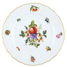 Hand-painted Herend Fruits and Flowers Dinner Plate in fine porcelain, 10.5in D,, Motif 11, on a white background