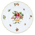 Hand-painted Herend Fruits and Flowers Dinner Plate in fine porcelain, 10.5in D,, Motif 2, on a white background