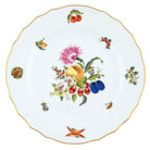 Hand-painted Herend Fruits and Flowers Dinner Plate in fine porcelain, 10.5in D,, Motif 5, on a white background