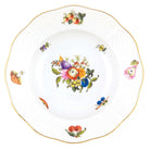 Hand-painted Herend Fruits and Flowers Rim Soup Plate Soup Plates & Rimmed Soup Bowl in fine porcelain, 8in D,, Motif 1, on a white background