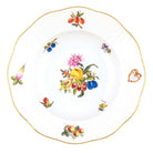 Hand-painted Herend Fruits and Flowers Rim Soup Plate Soup Plates & Rimmed Soup Bowl in fine porcelain, 8in D,, Motif 5, on a white background