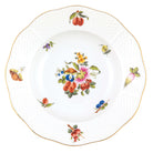 Hand-painted Herend Fruits and Flowers Rim Soup Plate Soup Plates & Rimmed Soup Bowl in fine porcelain, 8in D,, Motif 7, on a white background