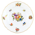 Hand-painted Herend Fruits and Flowers Salad Plate in fine porcelain, 7.5in D,, Motif 1, on a white background