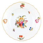 Hand-painted Herend Fruits and Flowers Salad Plate in fine porcelain, 7.5in D,, Motif 2, on a white background