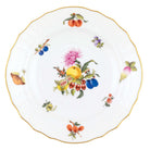 Hand-painted Herend Fruits and Flowers Salad Plate in fine porcelain, 7.5in D,, Motif 5, on a white background