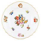 Hand-painted Herend Fruits and Flowers Salad Plate in fine porcelain, 7.5in D,, Motif 7, on a white background