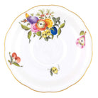 Hand-painted Herend Fruits and Flowers Tea Saucer Cup & Saucer Set in fine porcelain, 6in D,, Motif 1, on a white background