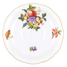 Hand-painted Herend Fruits and Flowers Tea Saucer Cup & Saucer Set in fine porcelain, 6in D,, Motif 11, on a white background