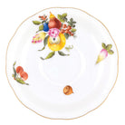 Hand-painted Herend Fruits and Flowers Tea Saucer Cup & Saucer Set in fine porcelain, 6in D,, Motif 2, on a white background
