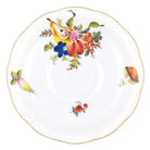 Hand-painted Herend Fruits and Flowers Tea Saucer Cup & Saucer Set in fine porcelain, 6in D,, Motif 3, on a white background