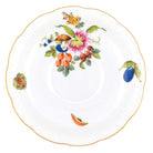 Hand-painted Herend Fruits and Flowers Tea Saucer Cup & Saucer Set in fine porcelain, 6in D,, Motif 7, on a white background