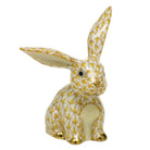 Herend Funny Bunny Figurine porcelain figurine painted in the Butterscotch fishnet pattern