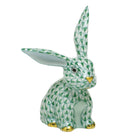 Green fishnet Funny Bunny Figurine figurine, hand-painted Herend porcelain with 24k gold accents