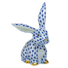 Funny Bunny Figurine in hand-painted Sapphire porcelain by Herend of Hungary