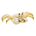 Hand-painted Herend Ghost Crab Figurine in Butterscotch fishnet porcelain on a white background