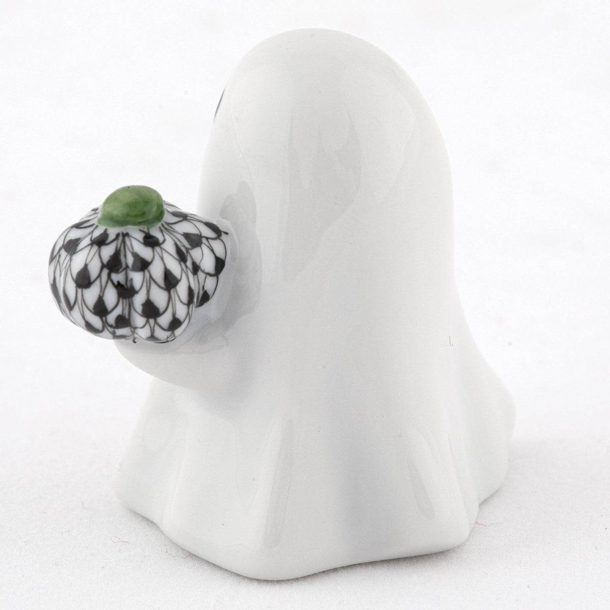 Herend Ghost with Pumpkin Figurine – Black, alternate view