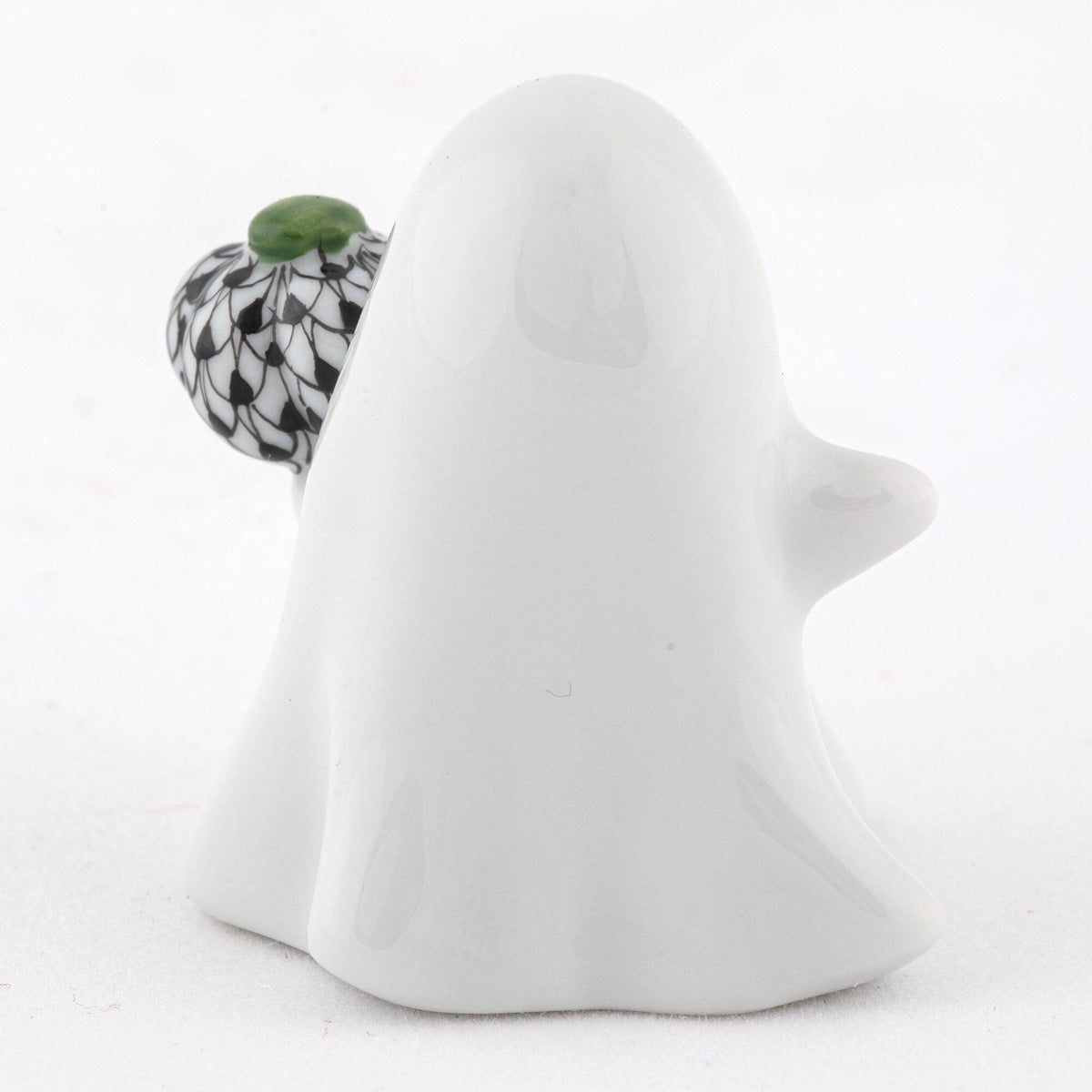Herend Ghost with Pumpkin Figurine – Black, alternate view